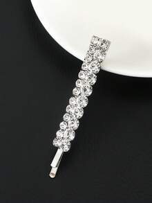 3pcs Rhinestone Decor U-Shaped Hair Clips - Silver - View 4