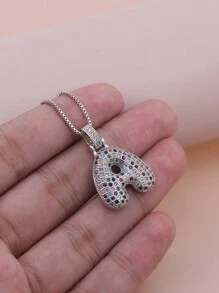 Fashionable Hip-Hop Colored  26 English  Letters Silver Color Pendant Adjustable Necklace Men Women Versatile Jewelry - Silver - View 8