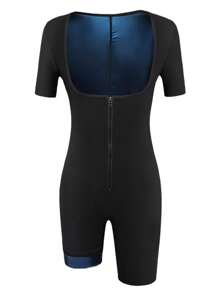 56388844 Sports Outdoor 3-In-1 Zipper Body Shaping Sauna Suit For Women, Women's Sweatshirt, Running Fitness Sweat Absorption Sauna Suit Shapewear Waist Trainer Corset Shapewear