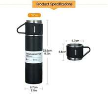 1pc Cup+2pcs Portable 304 Stainless Steel Drinking Cups With Thermal Insulation Function And Coffee & Cold Drink Cup, Gift Set With Gift Box And Bag, Suitable For Housewarming And Friends - Black - View 7