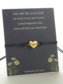 Fashion Simple 26-Letter Valentine's Day Gift Men And Women Cordage Woven Rope Jewelry - Black - View 27