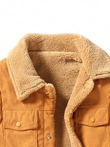 Men's Thickened Button-Front Vest With Flap Pocket For Outdoor Activities - Orange - View 3