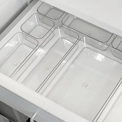 1个透明桌面文具收纳盒抽屉整理盒厨房用品厨房配件厨房工具