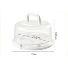 綠色可攜式手抓蛋糕盒,可拆卸食物水果蔬菜冰箱儲存,pp材質帶蓋,無異味,實心夾鉗和嵌入式手把設計,附有密封板和防滑設計 - 綠色 - 查看 2