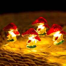 1pc Led 3d Mushroom Shaped String Light Decoration Lamp - Yellow - View 4