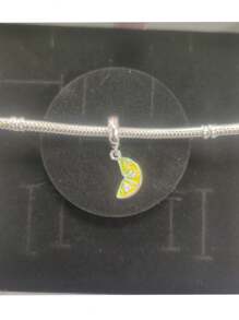 1入組女式甜蜜檸檬魅力diy適合原裝手鍊1:1模型,完美的假日派對禮物,獻給您生命中最重要的人 - 檸檬吊飾 - 查看 2