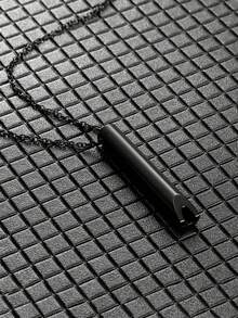 1pc Couples Creative & Minimalist Whistle Pendant Necklace For Meditation, Mindfulness, Breathing & Anxiety Relief, Yoga - Black - View 3