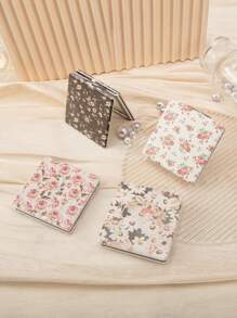 1入組英式田園花卉風格折疊化妝鏡,可攜式方便化妝鏡,適用於學生/上班族/朋友節日禮物,小巧鏡面可放桌上,180°調節化妝鏡,易於使用,手持式化妝鏡,適用於所有場合 - 彩色 - 查看 2