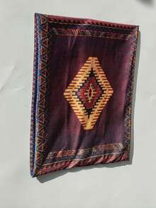 1pc Printed Sports Headband Wide Hair Band For Yoga / Workout - Burgundy - View 4