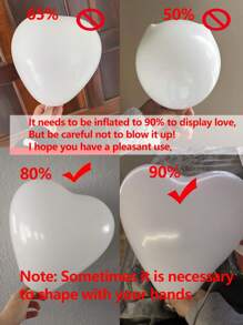 12 个 10 英寸心形气球，白色创意乳胶气球，适用于生日派对、婚礼派对、新娘送礼会、圣诞节