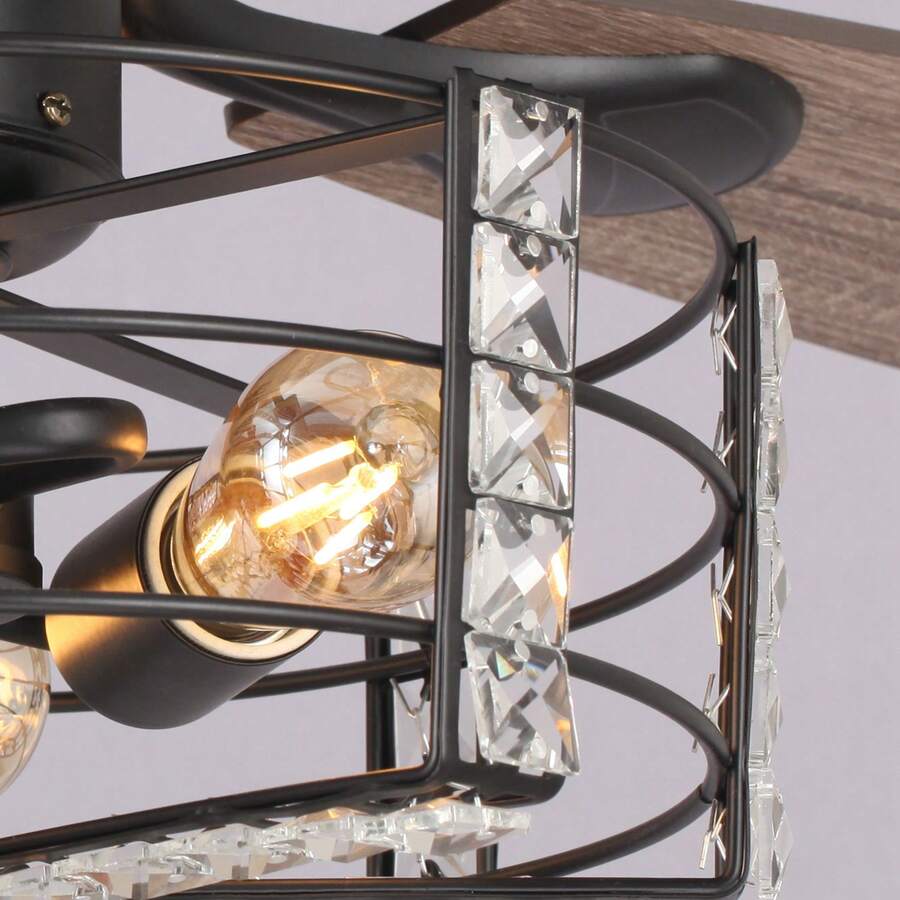 52 In. Indoor Black Industrial Reversible Ceiling Fan With Remote