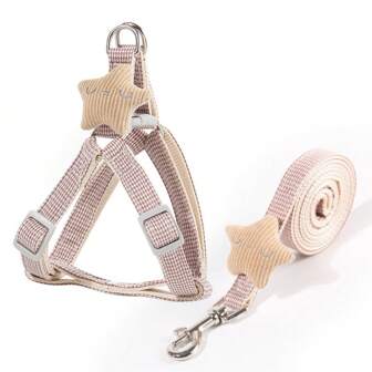 1set Pet Leash And Harness Vest For Small And Medium Sized Dogs, Teddy, Pomeranian, Etc.