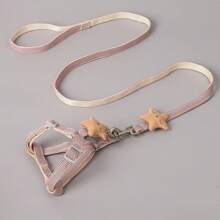 1套小中型犬寵物牽繩和背心式胸帶,泰迪犬,博美犬等 - 卡其色 - 查看 3