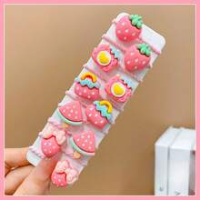 20入組可愛卡通花與櫻桃裝飾女童髮帶 - 粉色 - 查看 5