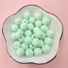 50顆10mm時尚純色亞克力圓珠,diy手鍊項鍊耳環首飾製作 - 10mm/50個 - 查看 10
