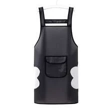 時尚雙肩tpu圍裙,適用於家庭廚房烹飪,防水防油女式長款工作服並附有毛巾 - 黑色 - 查看 6