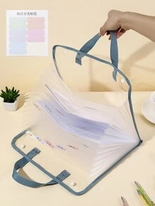 1個學生器官袋,大容量透明防水考試紙張收納便攜橫向文件夾 - 棕色 - 查看 4