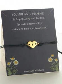 Fashion Simple 26-Letter Valentine's Day Gift Men And Women Cordage Woven Rope Jewelry - Black - View 26