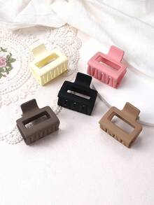 5入組小方形髮夾,容易使用,不容易滑落。有粉色、棕色、黑色和白色可選。 - 彩色 - 查看 2