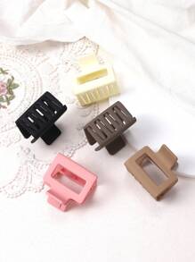 5入組小方形髮夾,容易使用,不容易滑落。有粉色、棕色、黑色和白色可選。 - 彩色 - 查看 3