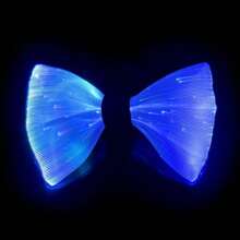 1入組多色燈光led發光蝴蝶領結,可充電閃爍發光蝴蝶領結,光纖服裝用於狂歡派對禮物 - 黑色 - 查看 6