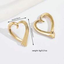 1pair European And American Style Creative Heart Shaped Stud Earrings - Gold Heart Earrings - View 3
