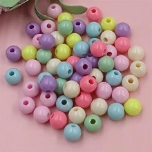 30-500入組時尚隨機混色圓珠,直徑4-14毫米,適用於項鍊手鐲的diy配件