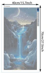 1 件 5d Diy 鑽石畫家居裝飾牆藝術帶瀑布和星空圖案 - 多色 - 查看 3