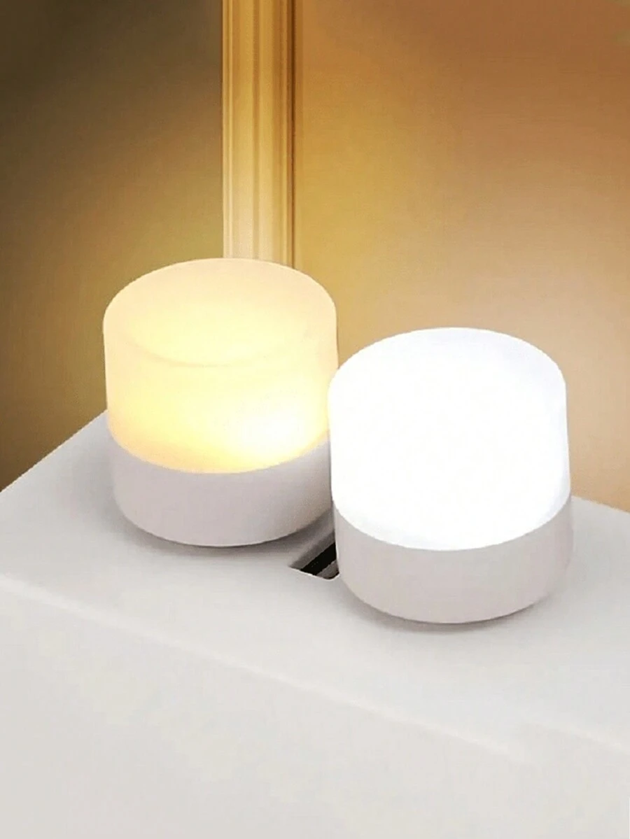 2pcs Portable Mini USB Night Light, Multi-Functional Decorative Light, Suitable For Laptop And Mobile Power Small Square Light, Home Outdoor Light - White - View 1
