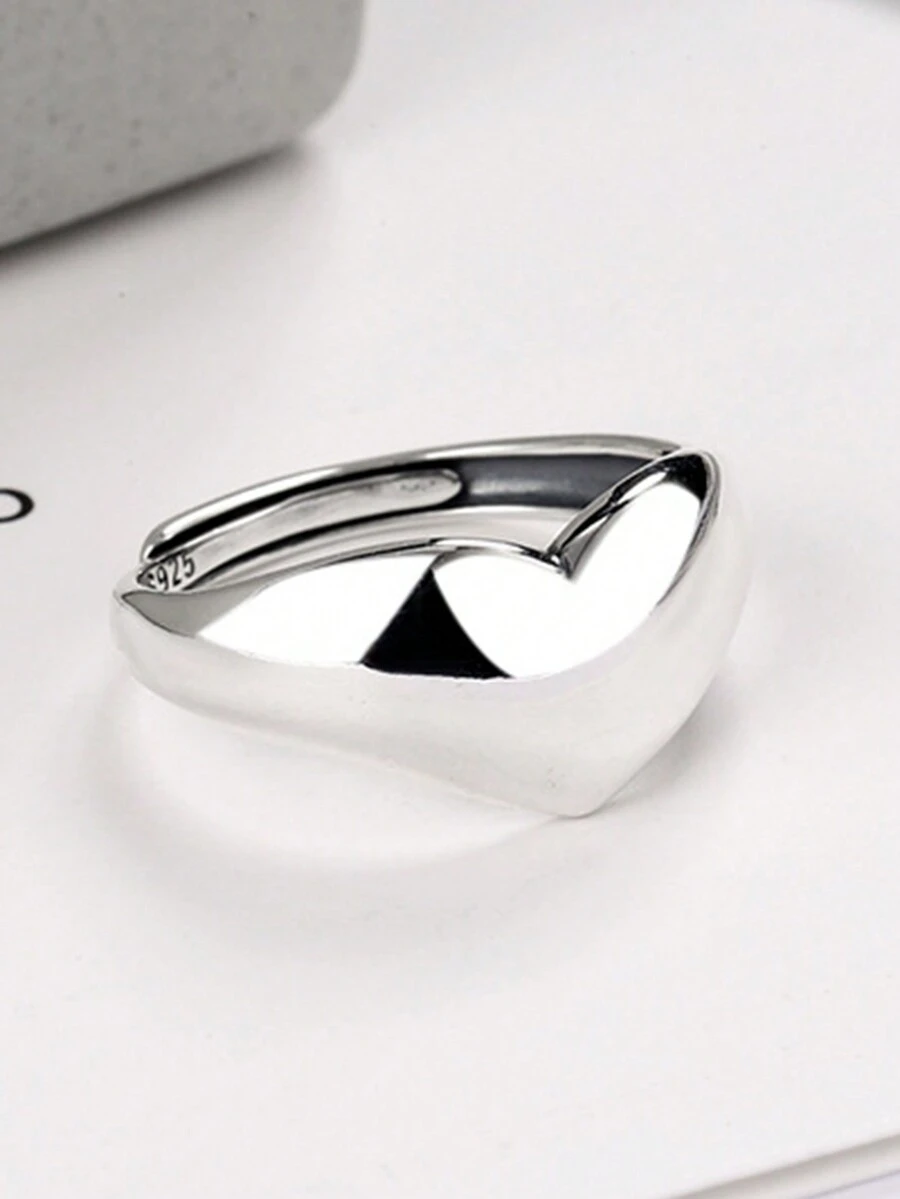 1只優雅925純銀韓式心形情人節戒指,男女適用 - YW1523 - 查看 1