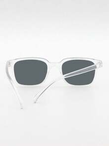 1pc Children's Square Frame Fashion Glasses, Simple And Stylish, Suitable For Boys And Girls, Suitable For Parties, Daily Life And Outdoor Travel, Windproof - Grey - View 6