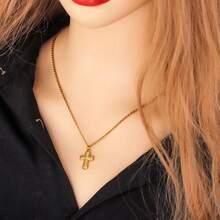 2件304不銹鋼帶圓圈十字吊墜簡約時尚男女日常用diy飾品配件吊墜項鍊 - 吊墜 - 查看 6