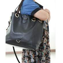 Vintage Large Capacity Barrel Bag, Matte Shoulder Bag, Fashionable Pu Leather Women's Handbag - Chocolate Brown - View 5