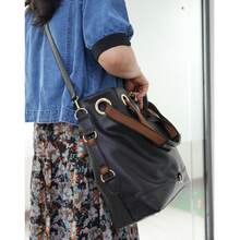 Vintage Large Capacity Barrel Bag, Matte Shoulder Bag, Fashionable Pu Leather Women's Handbag - Chocolate Brown - View 6