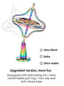 1入裝配金屬陀螺,反重力科技減壓成人教育玩具。平衡金屬力學減壓玩具可以幫助青少年打發時間。 - 金色 - 查看 6