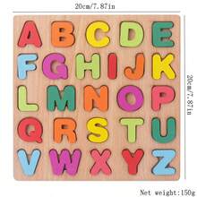 Wholesale Children's Puzzle Toy, Including Numbers, Letters, Blocks For Early Education, Intelligence Development, Cognition, Hand Grasping Board, Wooden Toys - Multicolor - View 4
