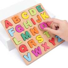 Wholesale Children's Puzzle Toy, Including Numbers, Letters, Blocks For Early Education, Intelligence Development, Cognition, Hand Grasping Board, Wooden Toys - Multicolor - View 10