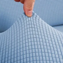 彈性老虎凳套，寬鬆四季通用單人沙發套，適用於家居裝飾保護家具 - 淺灰色 - 查看 4