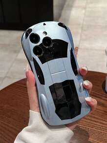 Apple Stylish Luxury 3D Sports Car Silicone Soft Phone Case Compatible With Iphone 16 15 14 13 12 11 Pro Max Soft Shockproof Cover Waterproof Anti-Fall Scratch Resistant - Blue - View 3