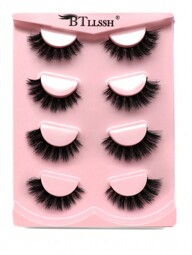 4 Paar volle Streifen Katzenauge Falsche Wimpern Wimpernstreifen, Wimpern, Künstliche Wimpern