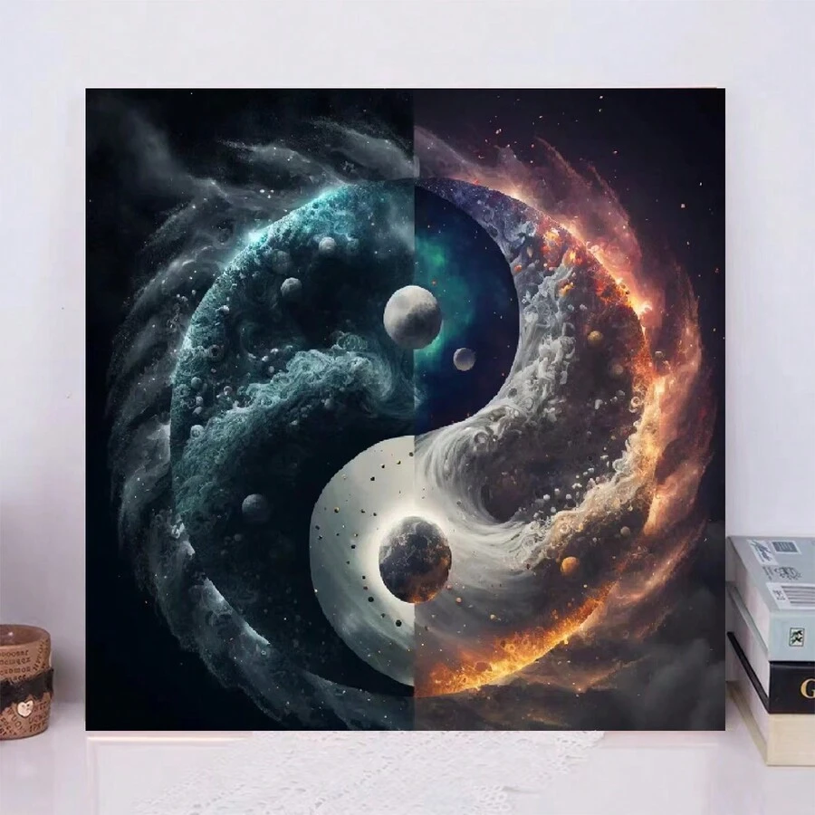 各種風格太極八卦風景鑽石畫套件,1 件 5d Diy 鑽石畫,家居牆壁裝飾,手工藝品,純手工禮物,送給鑽石畫愛好者和節日禮物,無框帆布 - 綠色 - 查看 1