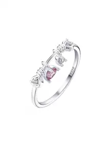 ORSA JEWELS 1 pieza Anillo de plata de ley 925 con diseño de de corazón corte circonita dulce y de moda para mujer, joyería de dedo para fiesta de boda, regalo de fiesta, Navidad, Año Nuevo, cumpleaños, aniversario, Día de San Valentín
