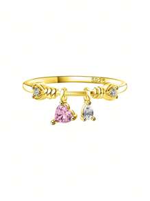 ORSA JEWELS 1 pieza Anillo de plata de ley 925 con diseño de de corazón corte circonita dulce y de moda para mujer, joyería de dedo para fiesta de boda, regalo de fiesta, Navidad, Año Nuevo, cumpleaños, aniversario, Día de San Valentín