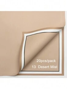 20pcs/Pack Memory Frame Waterproof Pearlescent Film Flower Wrapping Paper For Floral Arrangements And Gift Packaging - Desert Fog - View 14