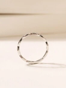 1pc Fashionable & Simple 925 Silver Artificial Ring Suitable For Women's Daily Wear - Silver - View 4