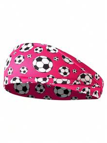 1 件裝女款彈性足球運動印花頭帶,時尚吸汗頭飾 - 彩色 - 查看 12