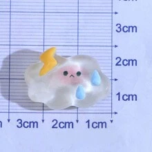 10入組混色激光透明泰迪熊形樹脂首飾配件,可diy製作奶油膠手機殼、髮夾、鞋扣、水瓶等 - 透色雲朵 - 查看 6