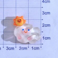 10入組混色激光透明泰迪熊形樹脂首飾配件,可diy製作奶油膠手機殼、髮夾、鞋扣、水瓶等 - 透色雲朵 - 查看 7