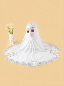 1pc White Heavy Embellished Flower Headband With Rhinestones For Women, Suitable For Daily Wear - White - View 1