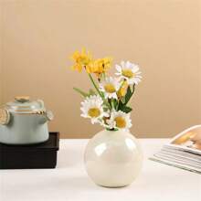 圓形彩色花瓶,陶瓷花瓶裝飾,輕奢風格,高端客廳,花藝擺放,餐桌,花器,水培桌面裝飾,室內外陽台花瓶,彩虹釉面 - 粉色 - 查看 5